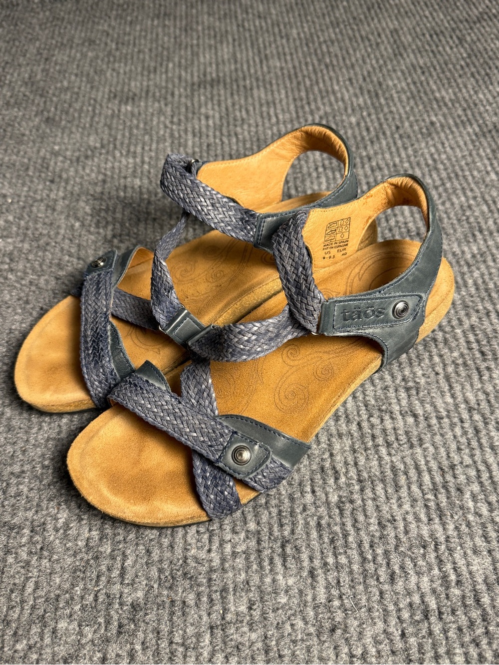 Taos Trulie Heather Navy Braided Leather Strappy Comfort Sandals Size 9.5 NWOB - Picture 3 of 8